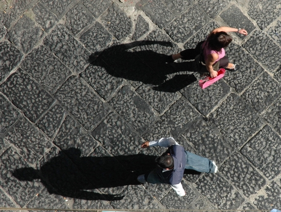 Looking down from a balcony in Naples, Italy (photo by Tui Cameron)