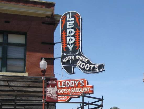 Famous cowboy boot maker in the Fort Worth Stockyards (photo by Tui Snider)