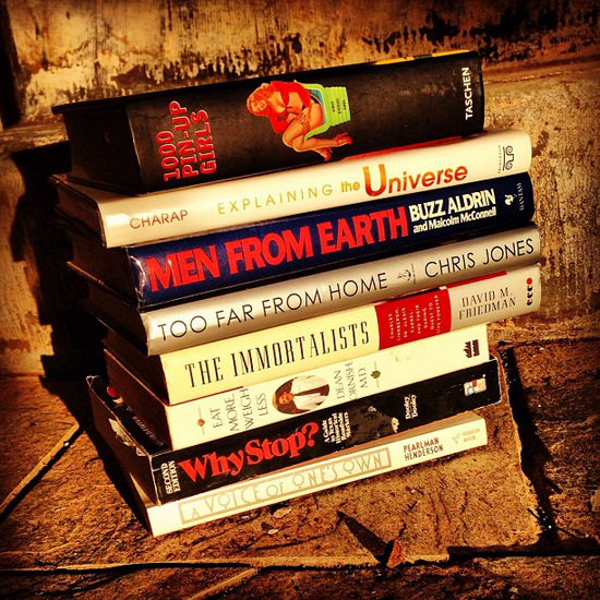 Book spine poetry (photo by Tui Snider)