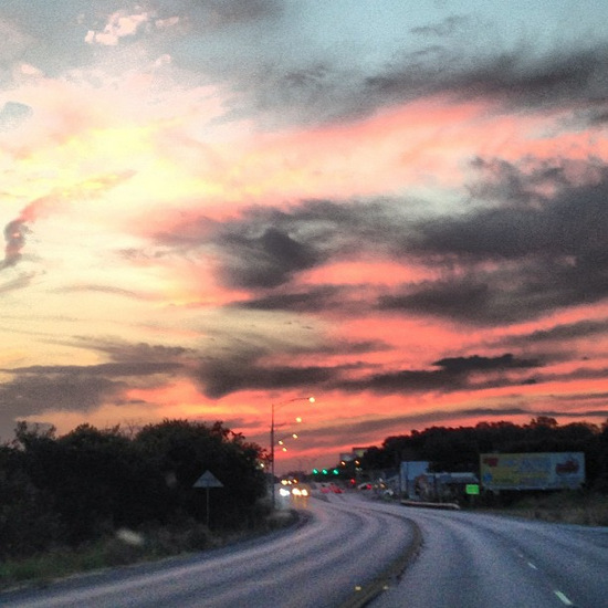 Texas road trip sunset (photo by Tui Snider)