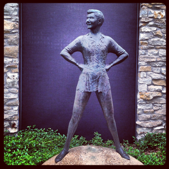 Statue of Mary Martin as Peter Pan in Weatherford, Texas (photo by Tui Snider) 