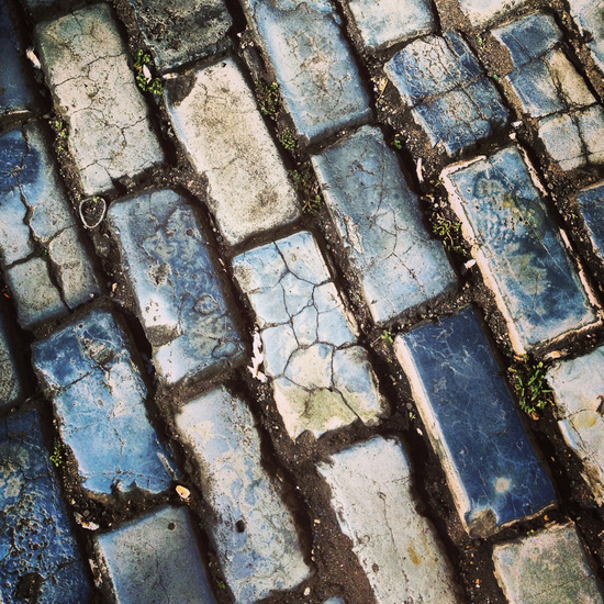 Blue-tinged cobblestones in San Juan, Puerto Rico (photo by Tui Snider)