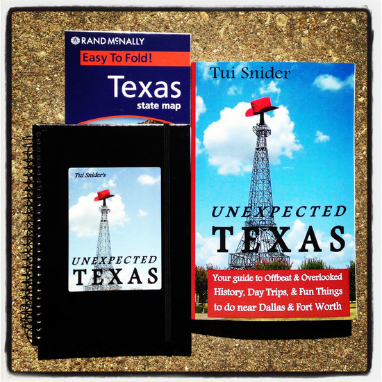 #UnexTex Unexpected Texas book release prizes (photo by Tui Snider)