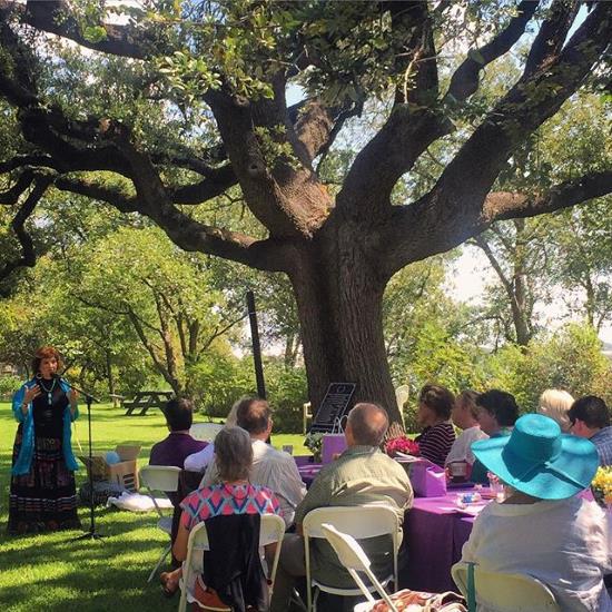 We heard poetry under the Poet Tree at the 2015 Langdon Review Weekend in Granbury, Texas (photo by Tui Snider)