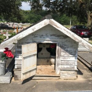 The unique grave houses in Louisiana's Istre Cemetery are on the National Regist of Historic Places. Photo (c) Tui Snider